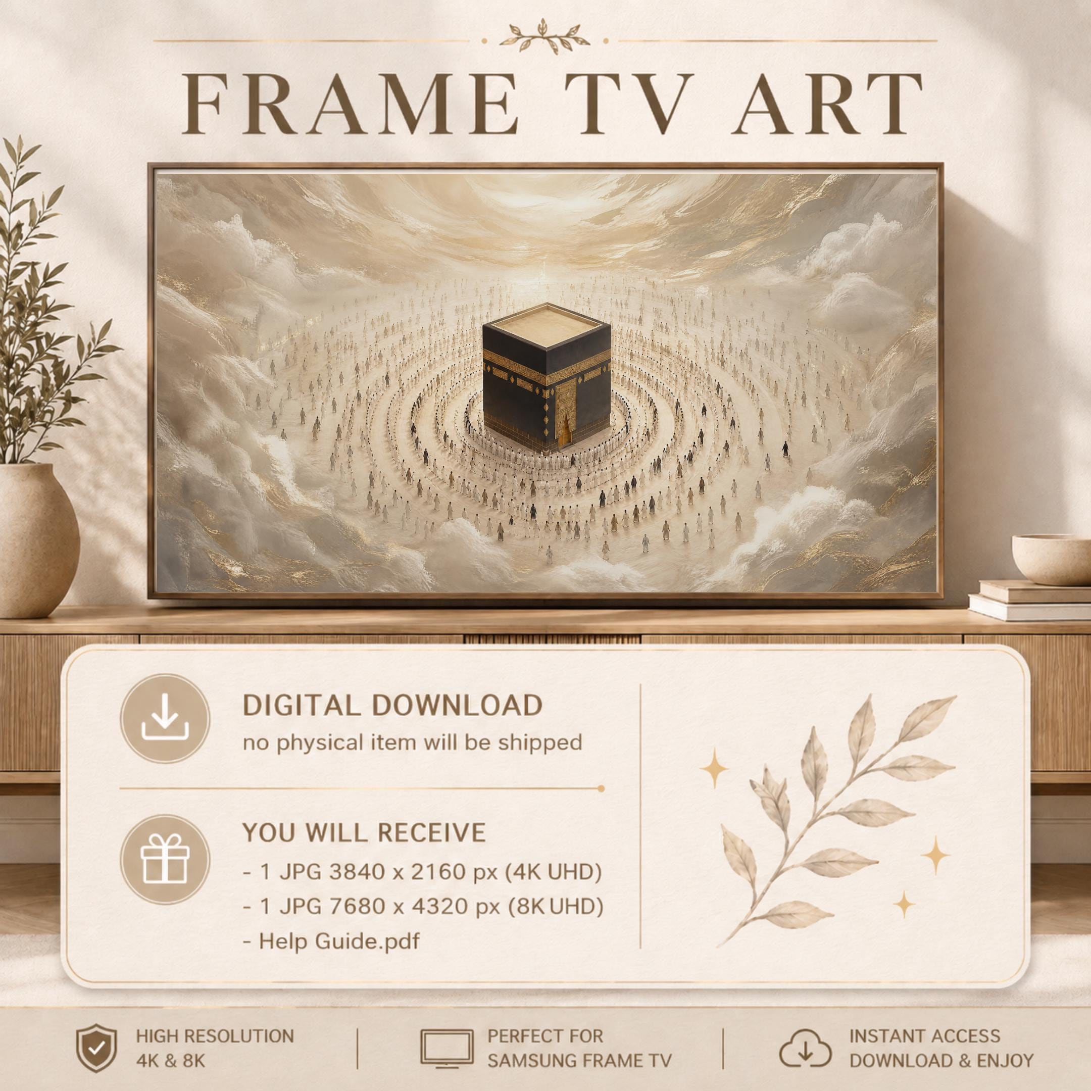 Kaaba Frame TV, Hajj Pilgrimage Tawaf Scene, Islamic Art for Samsung The Frame (Digital Download) — image 7