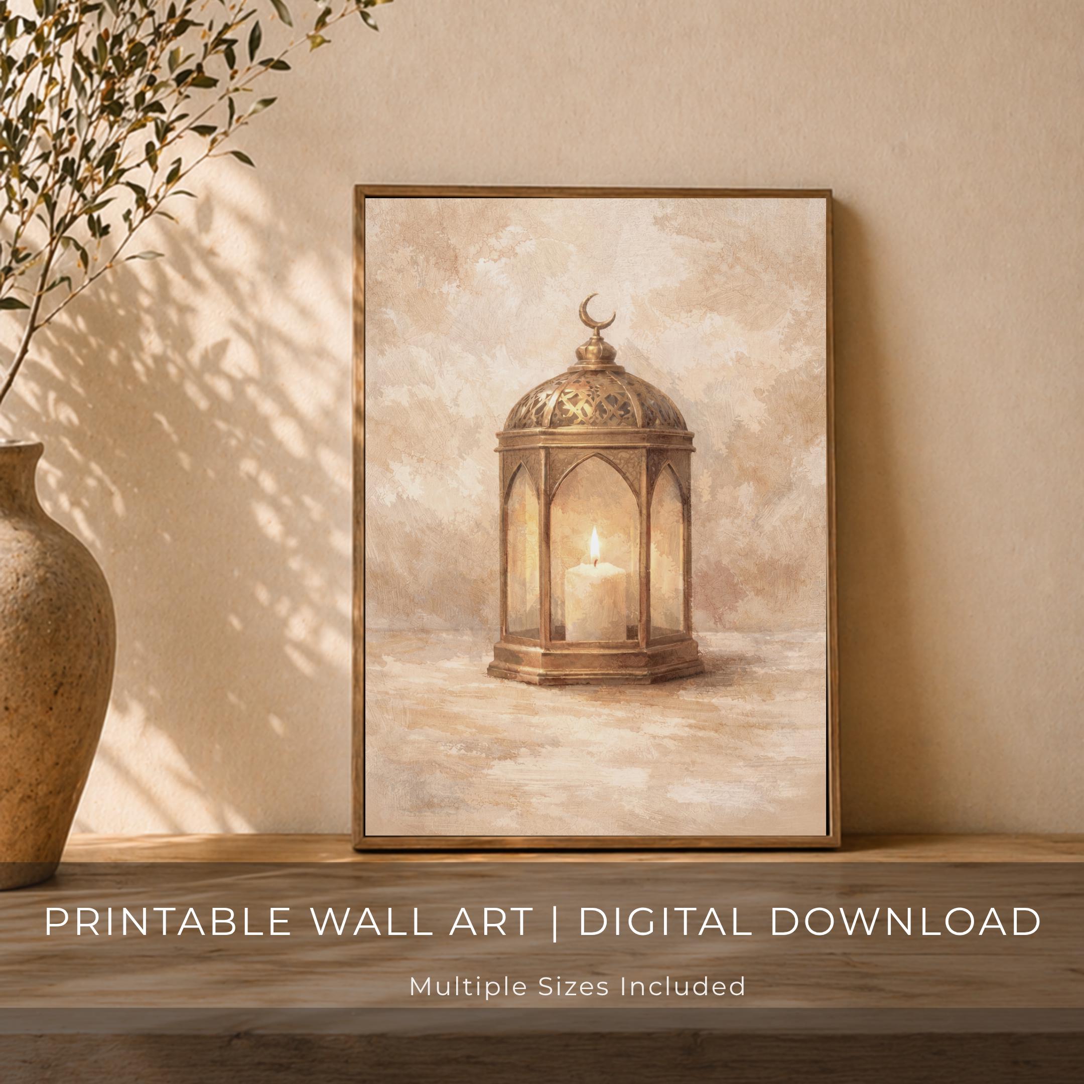 Brass Lantern in Warm Candlelight