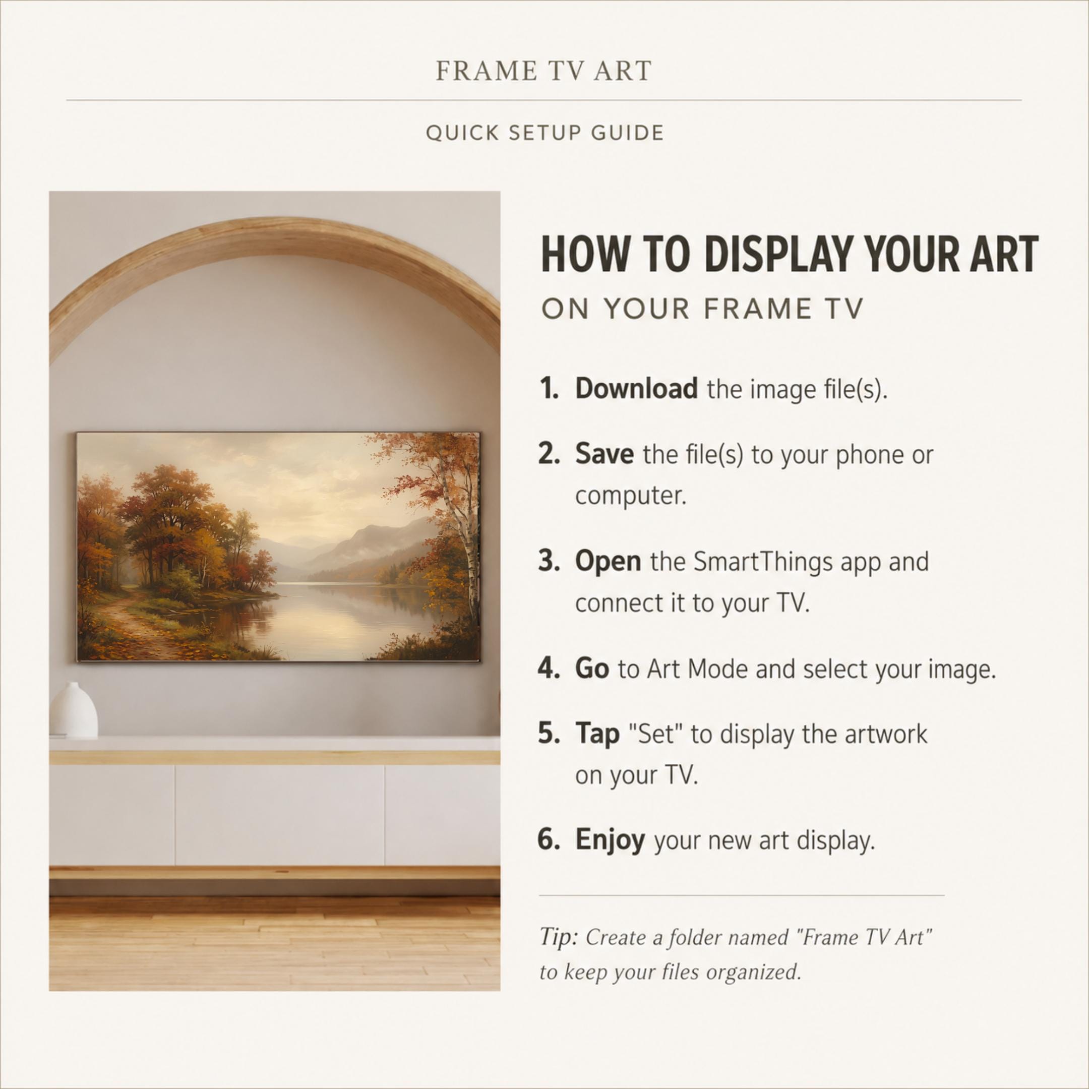 Lake Mountain Fall Frame TV Art | Moody Autumn Landscape Samsung TV Digital Download — image 10