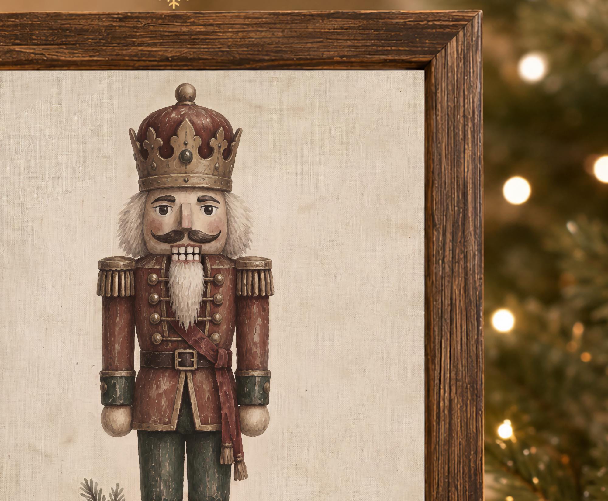 Nutcracker Soldier with Winter Greenery — image 2