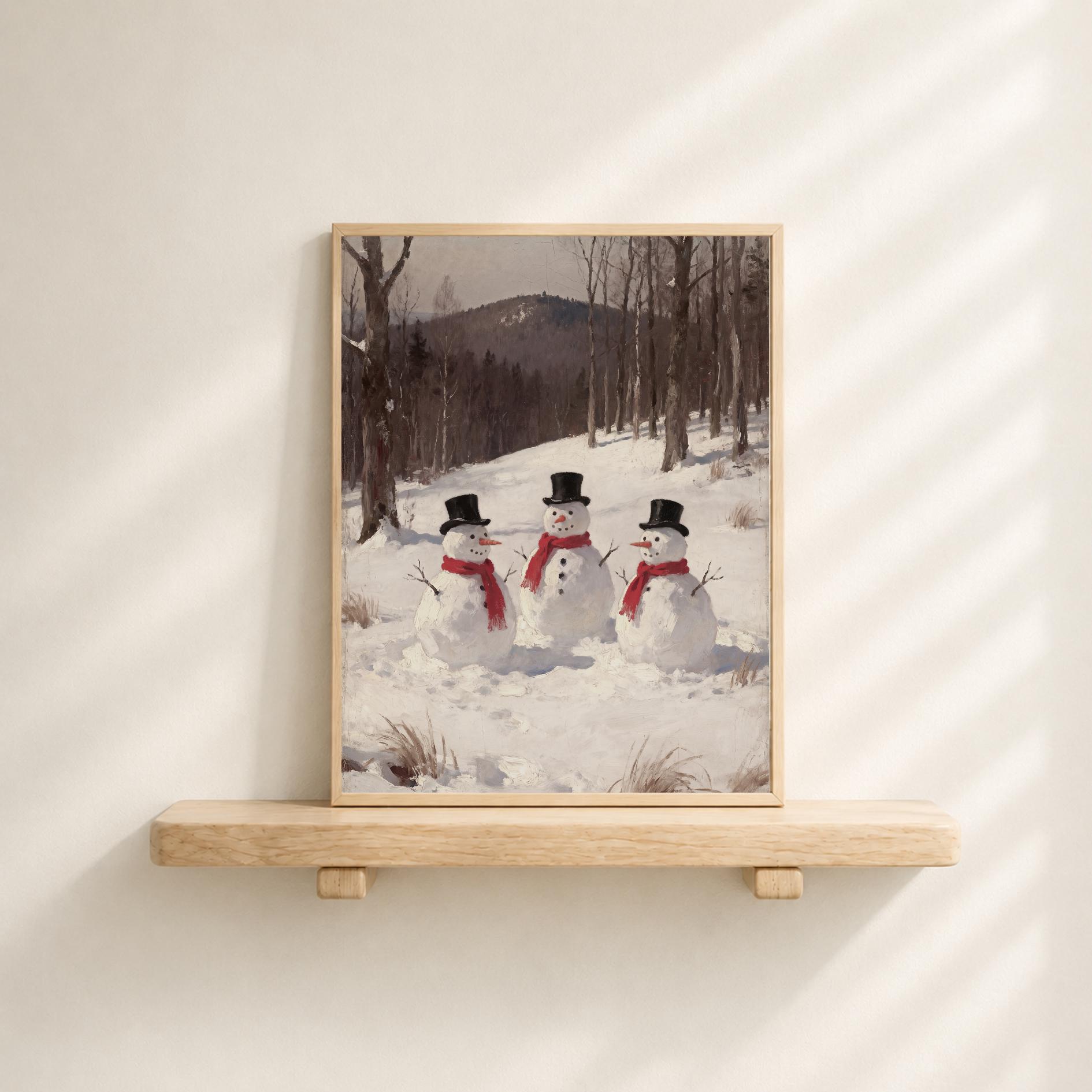 Winter Christmas Snowman Wall Art Printable | Rustic Cabin Decor (Digital Download) — image 7