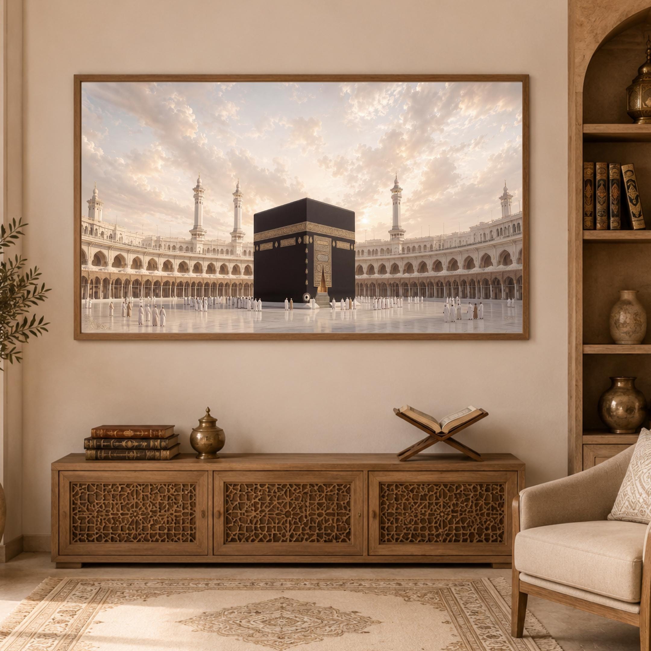 Neutral Kaaba Frame TV Art, Islamic Hajj Digital Download, Samsung Art Mode — image 4