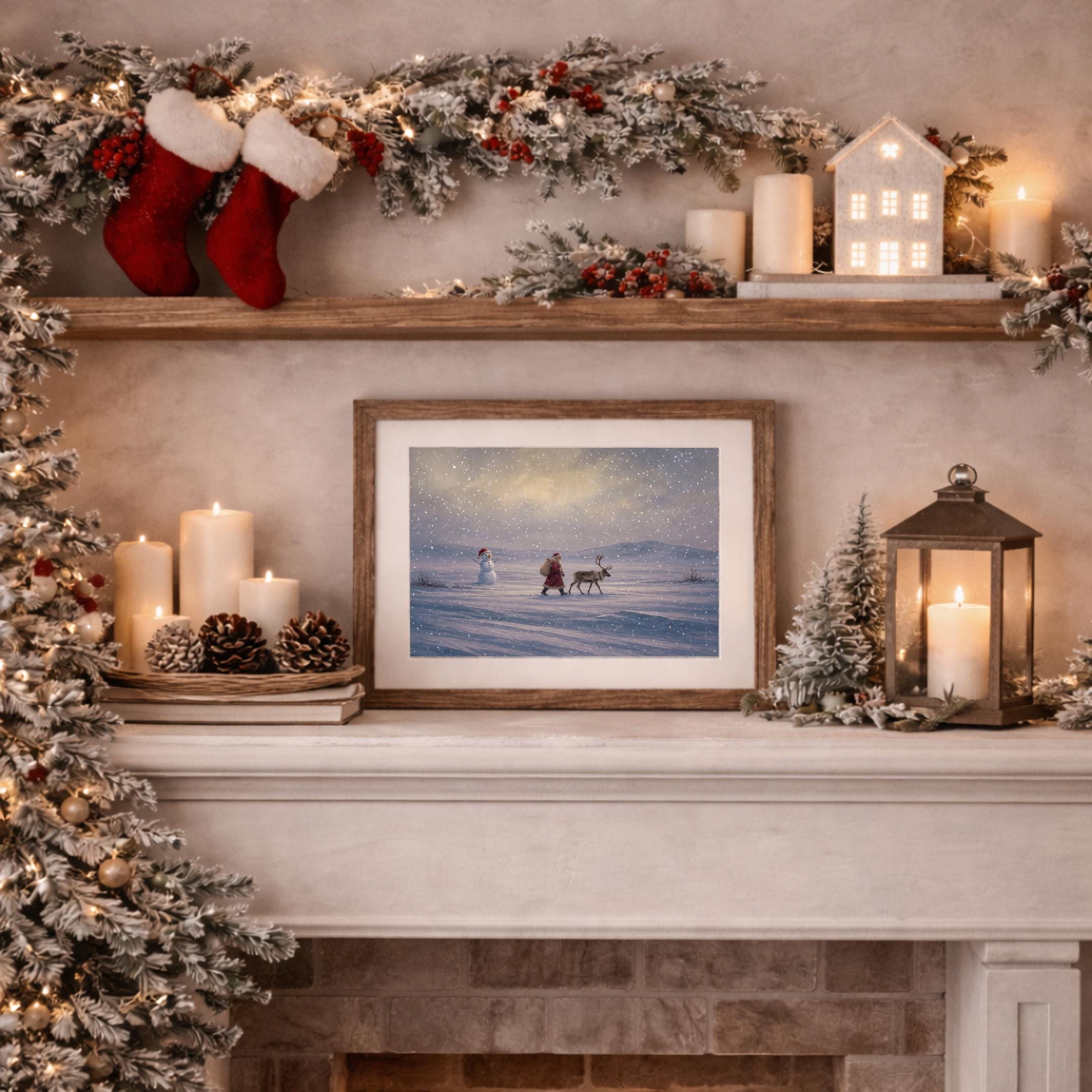 Santa & Reindeer across the Snowy Hills — image 7