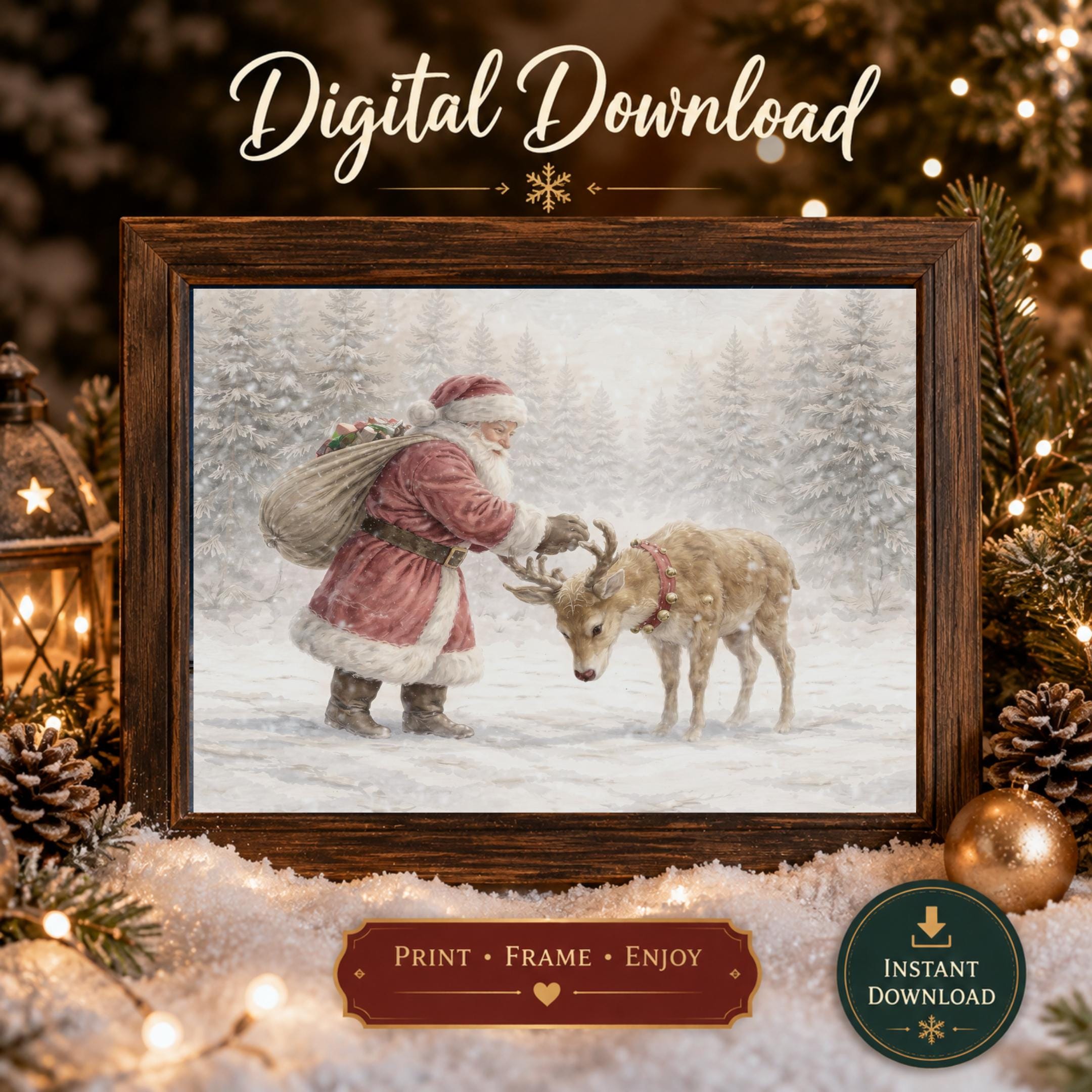 Santa’s Quiet Greeting to a Reindeer