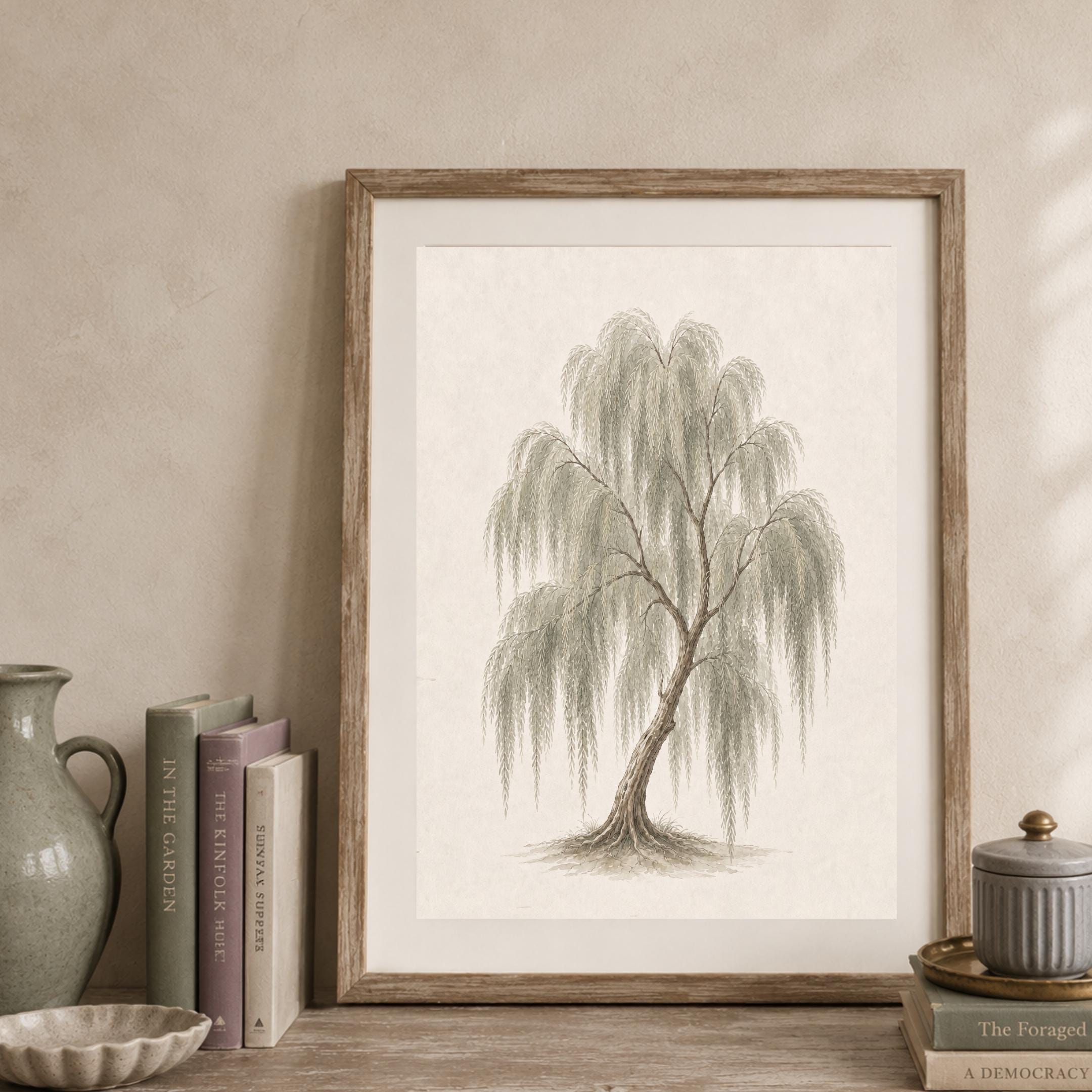 Willow Tree Wall Art, Neutral Watercolor Botanical Tree Print, Cottage Nature Decor (Digital Download) — image 8
