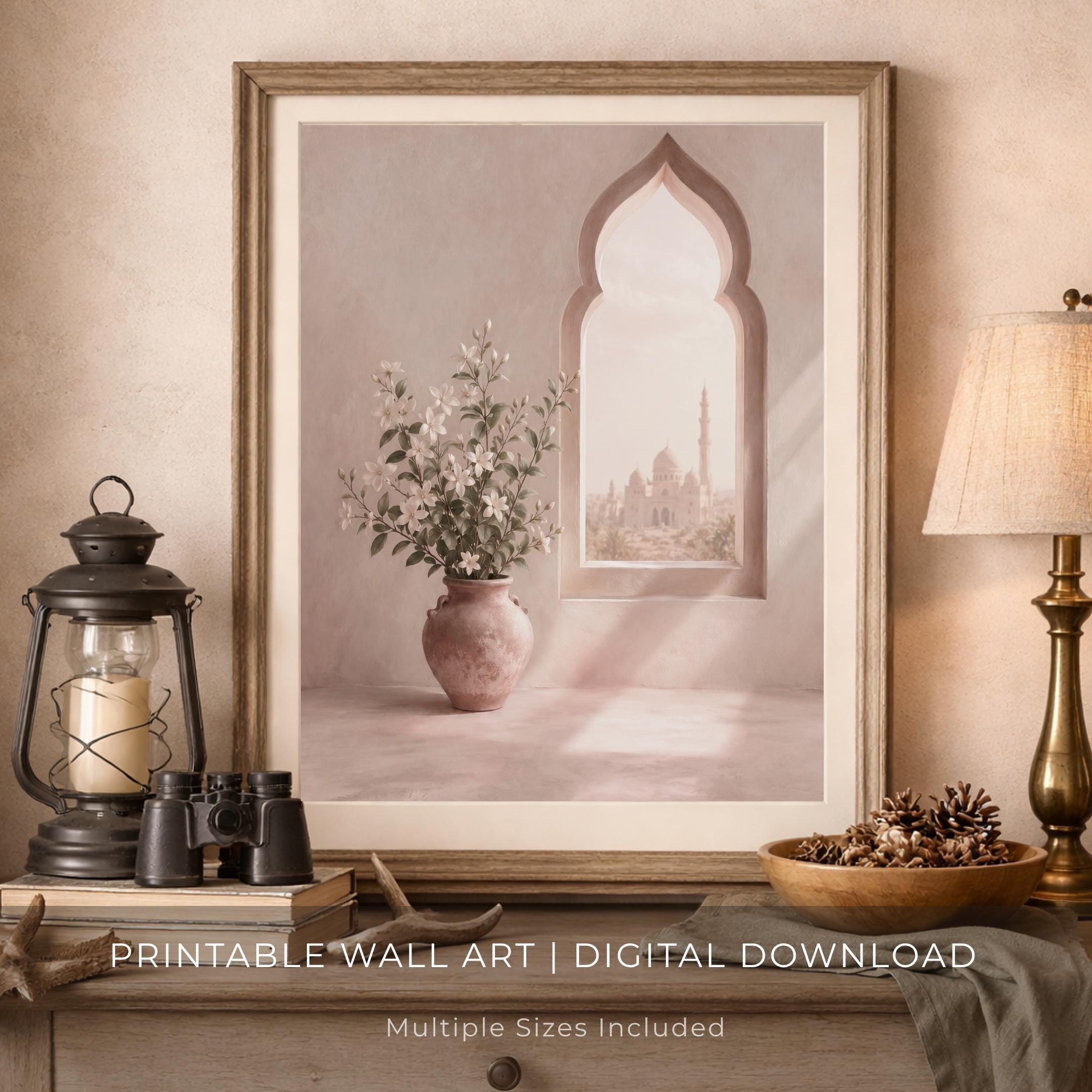 White Blossoms beside the Arch Window — image 5
