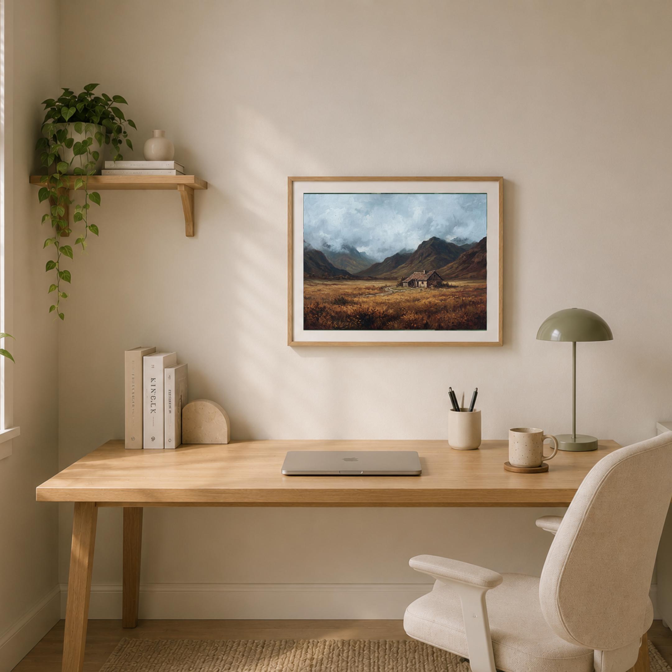 Rustic Mountain Cottage Printable Wall Art, Moody Autumn Valley Landscape, Rustic Cabin Digital Download — image 10