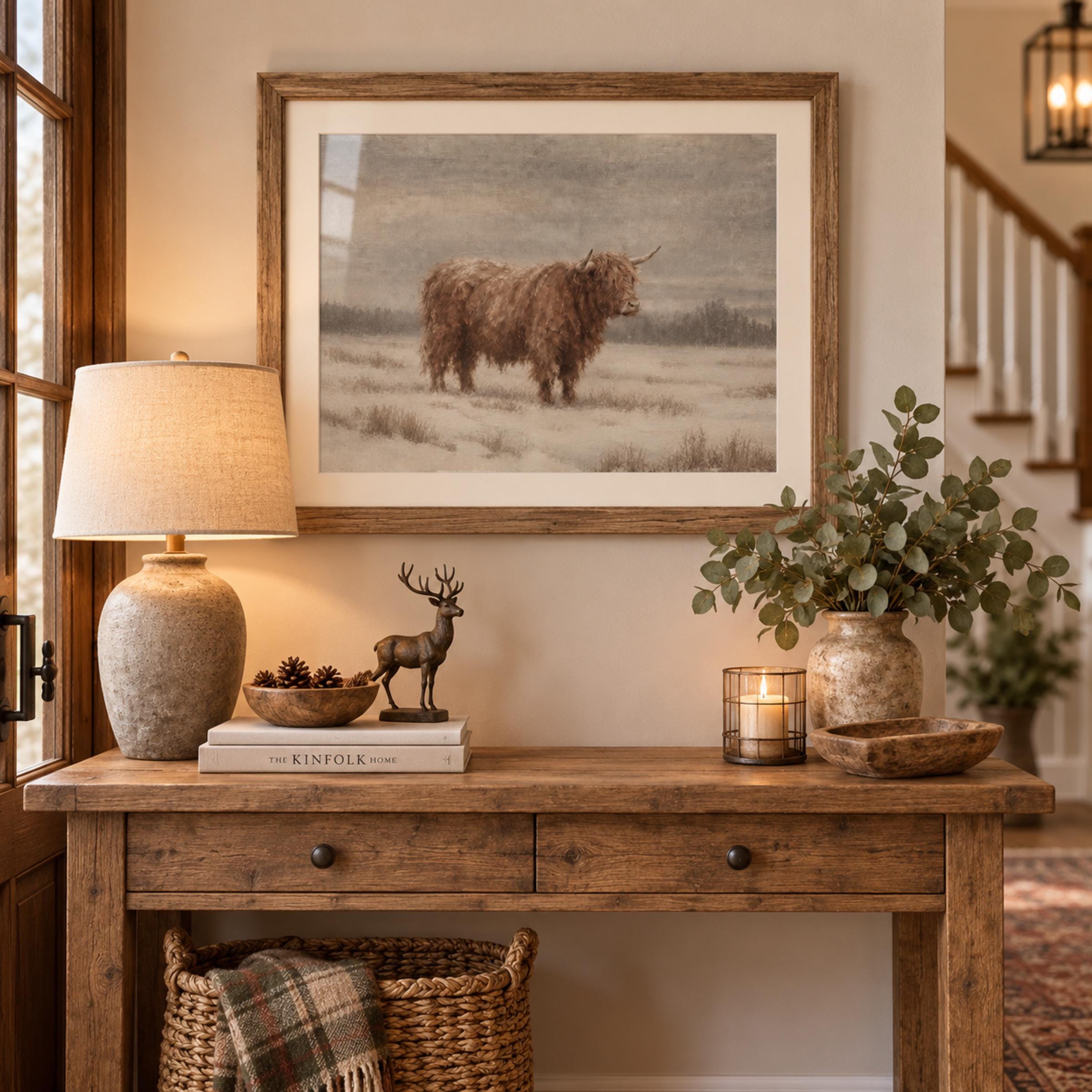 Highland Cow in a Winter Field — image 4