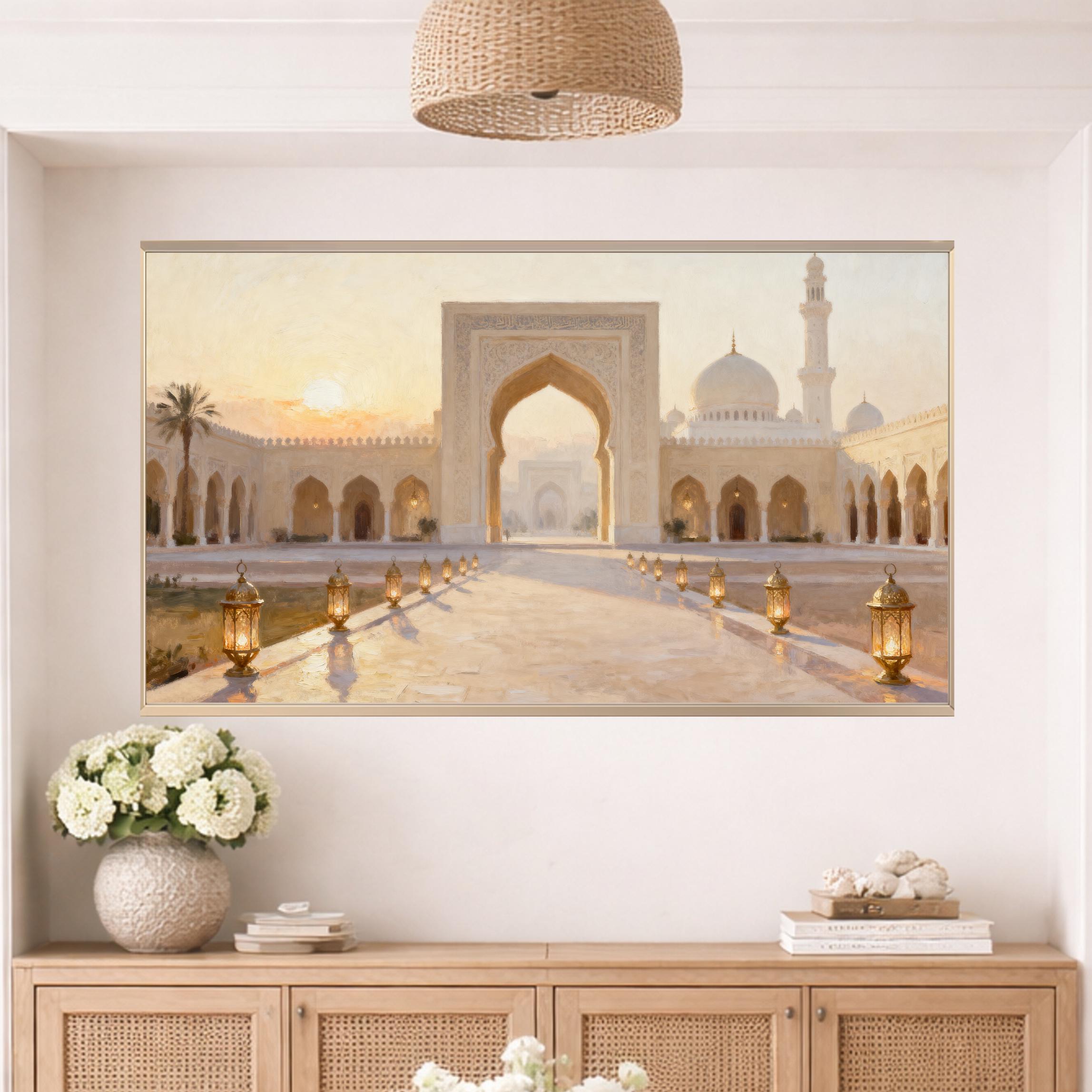 Islamic Frame TV Art Bundle 20 JPGs, Neutral Lantern Crescent Art | Digital Download — image 9