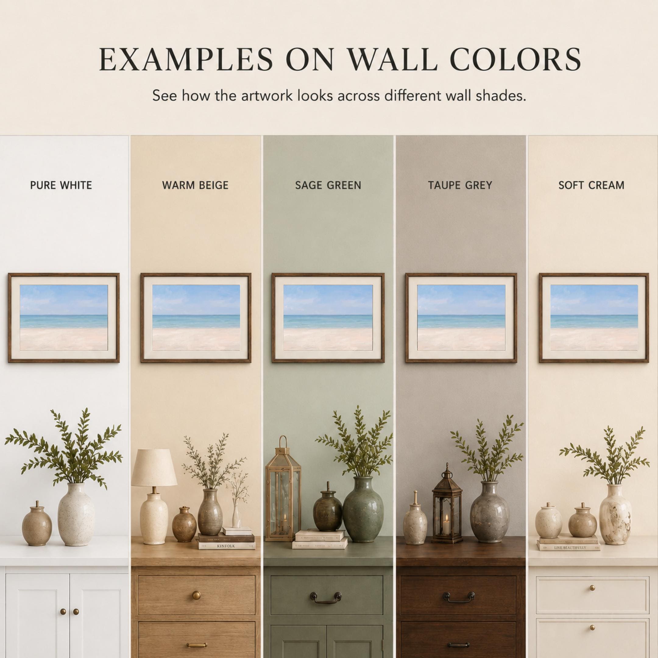 Minimal Coastal Summer Wall Art, Ocean Beach Landscape Print, Neutral Summer Decor (Digital Download) — image 4