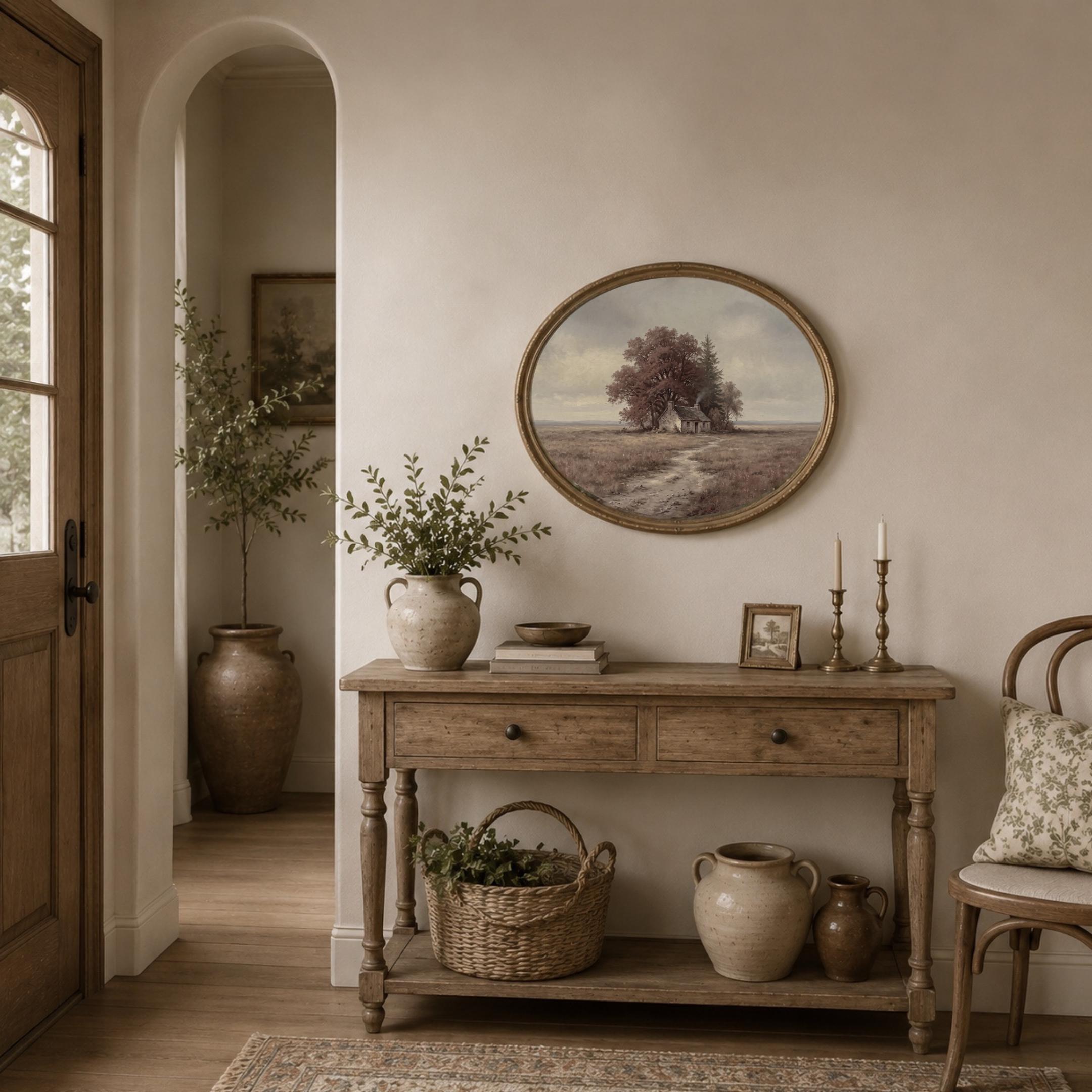 Moody Autumn Cottage Wall Art, Rustic Farmhouse Landscape Print (Fall Digital Download) — image 9
