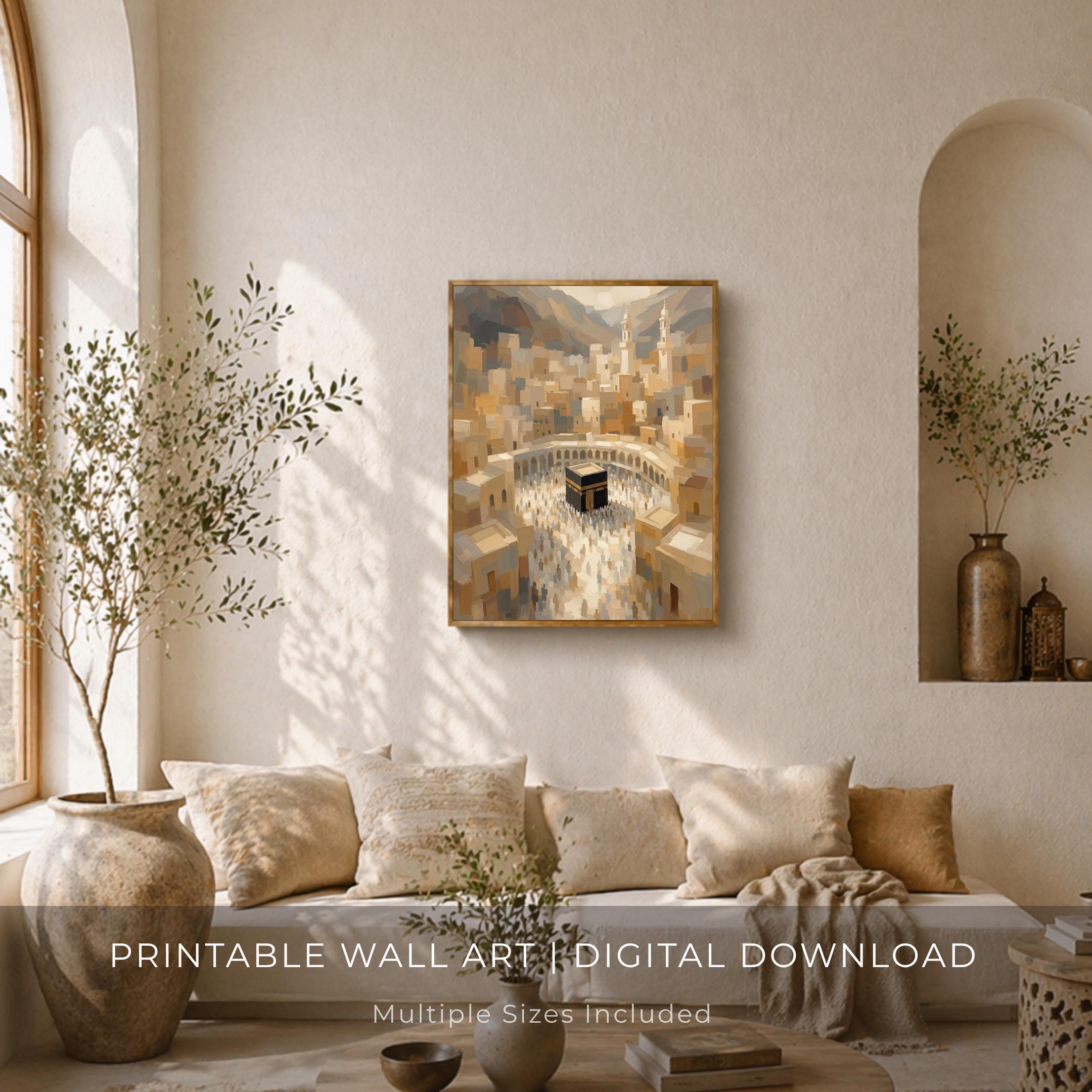 Abstract Kaaba Islamic Wall Art Printable, Vintage Paintings, Mecca Wall Decor (Digital Download) — image 3