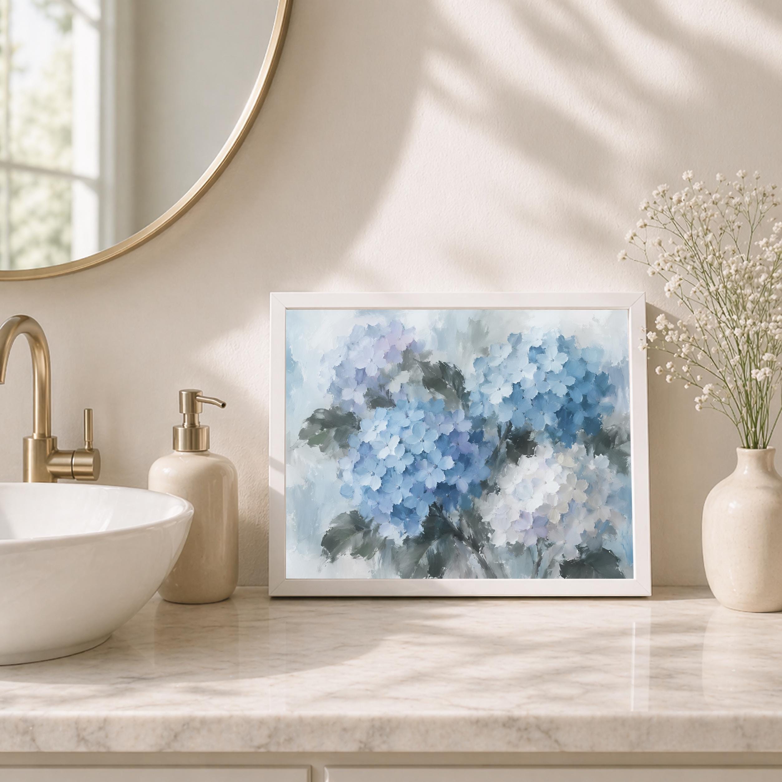 Blue Hydrangea Wall Art | Abstract Floral Print | Vintage Botanical Digital Download — image 7