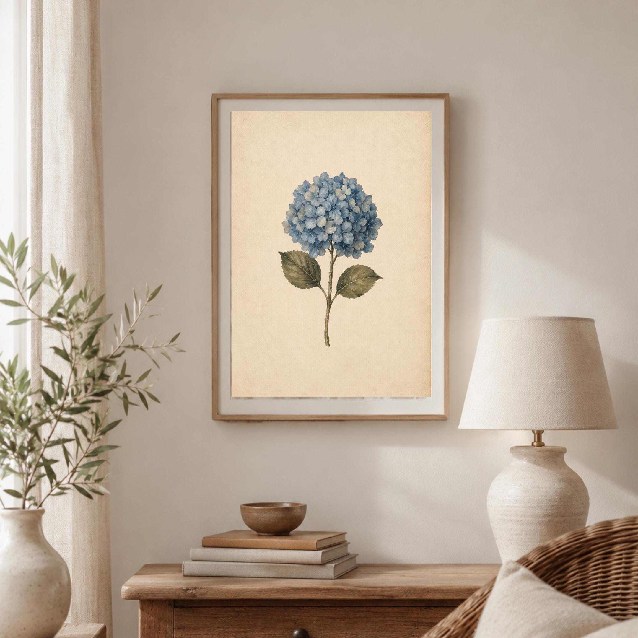 Blue Hydrangea Wall Art | Vintage Botanical Floral Print | Cottage Home Decor Printable Digital Download — image 8