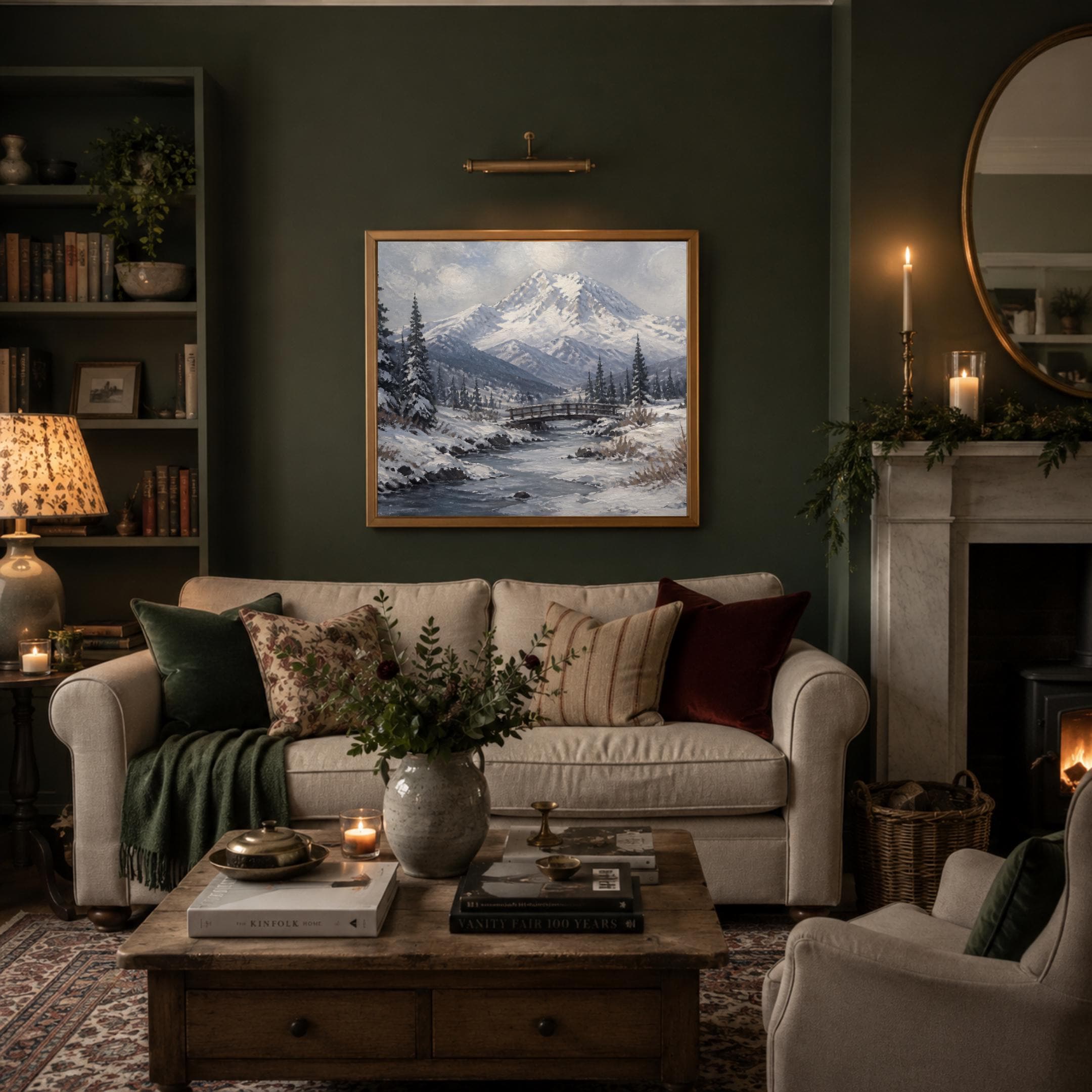 A Small Bridge beneath the Snowy Mountain — image 5