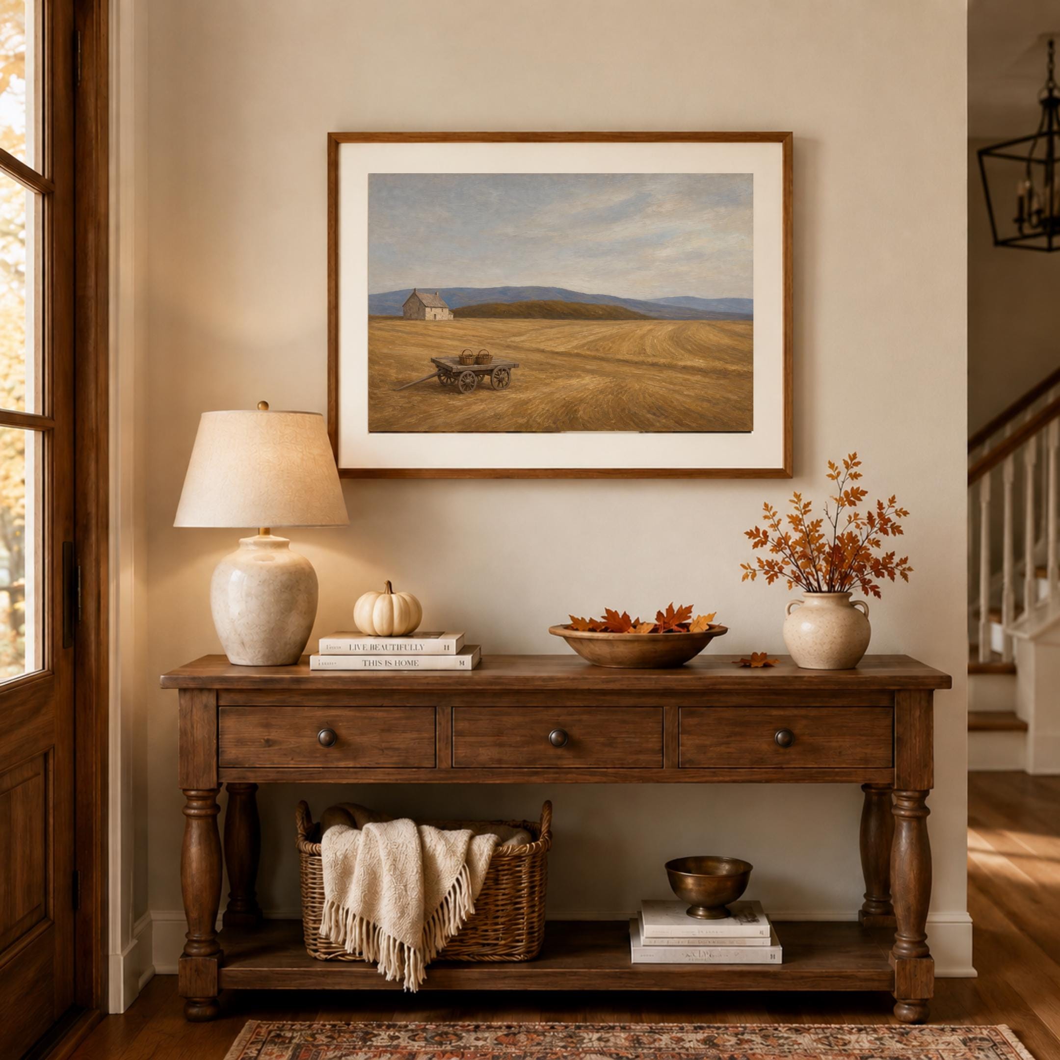 Fall Landscape Wall Art | Rustic Harvest Field Print | Farmhouse Printable Digital Download — image 7