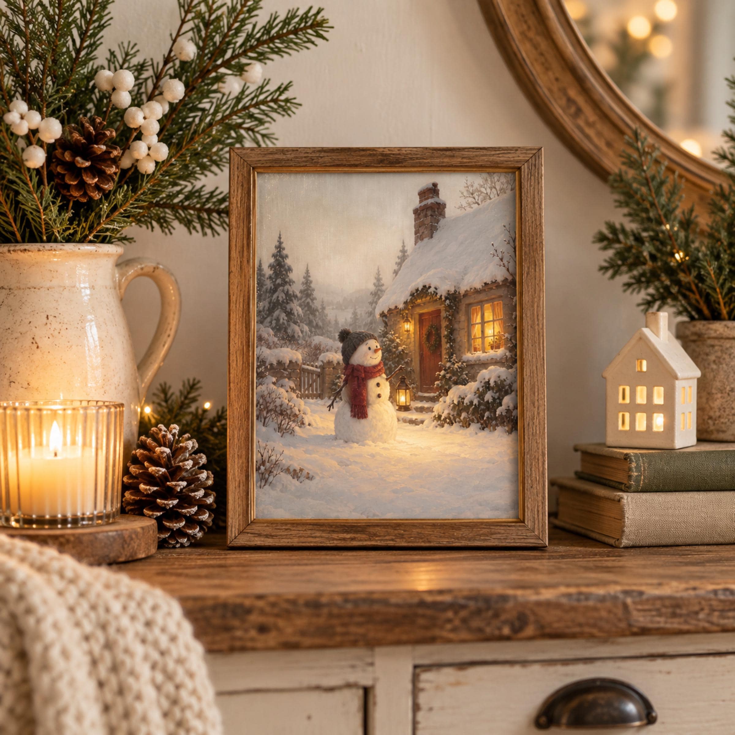 Snowman at the Cottage Door — image 4