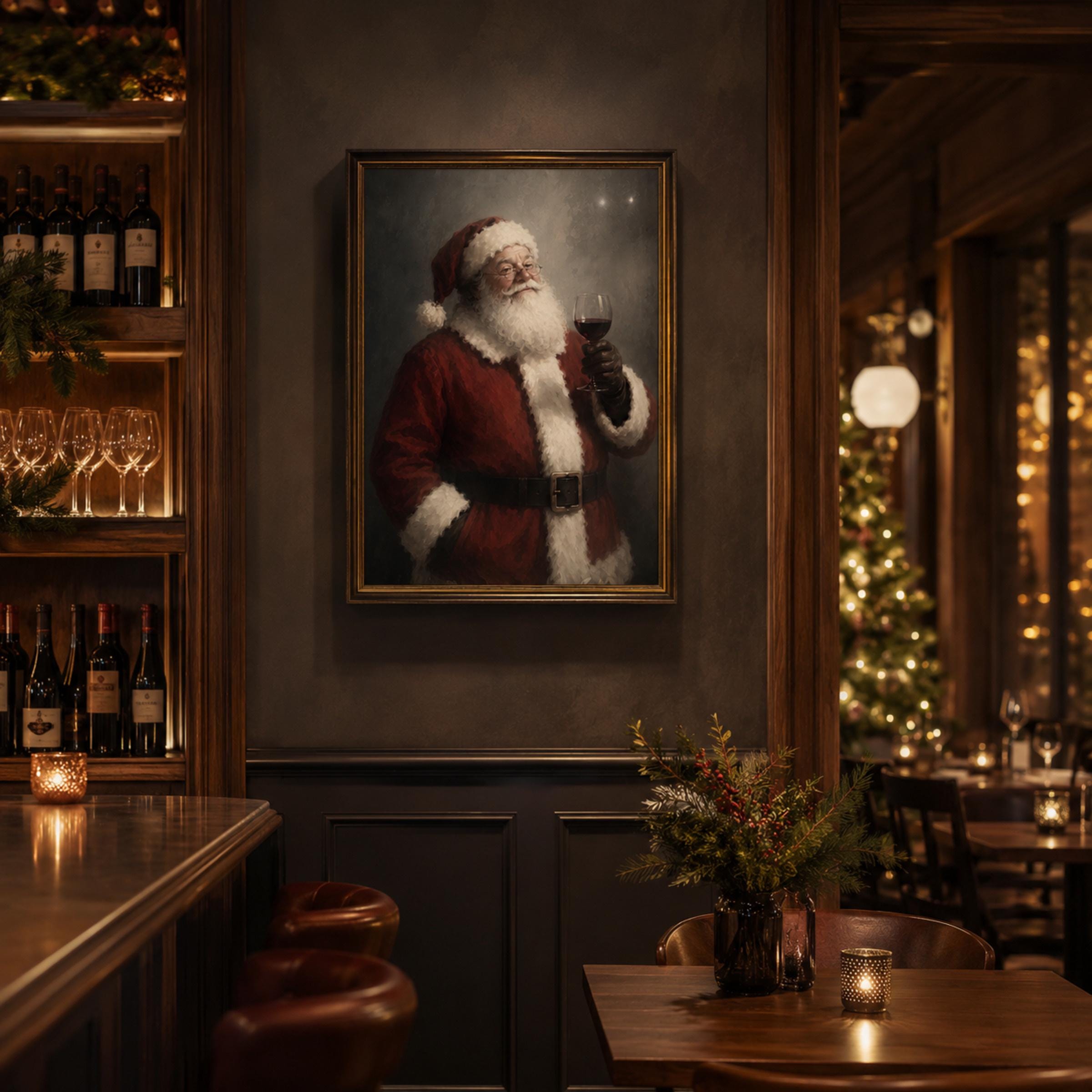 Santa with a Glass of Red Wine — image 3