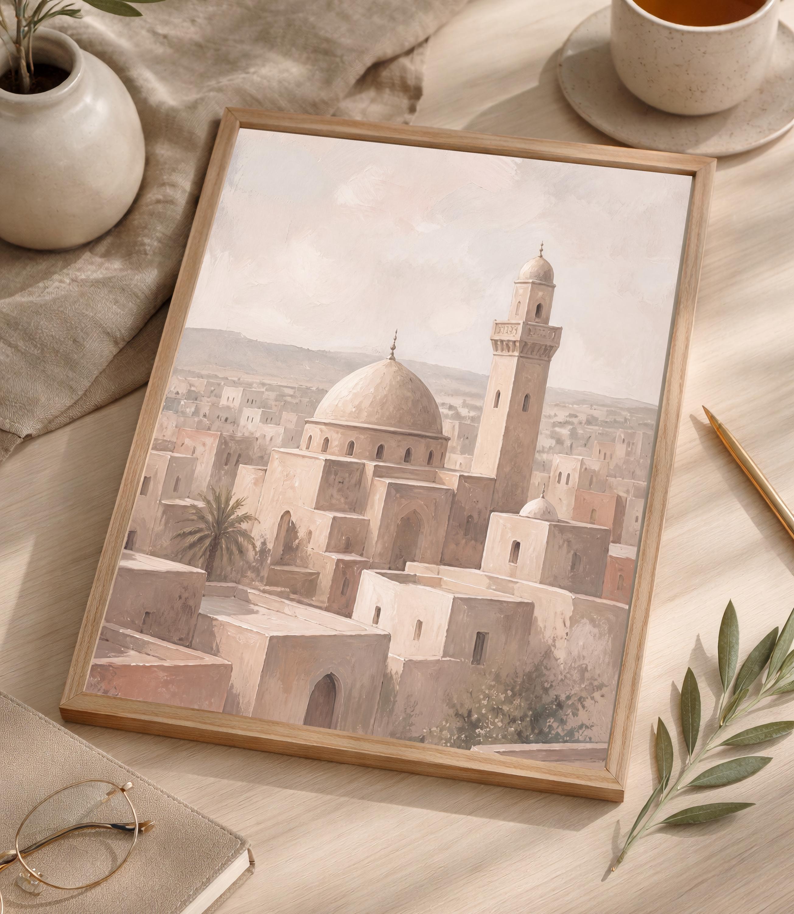 Pale Mosque above the Desert Rooftops — image 8