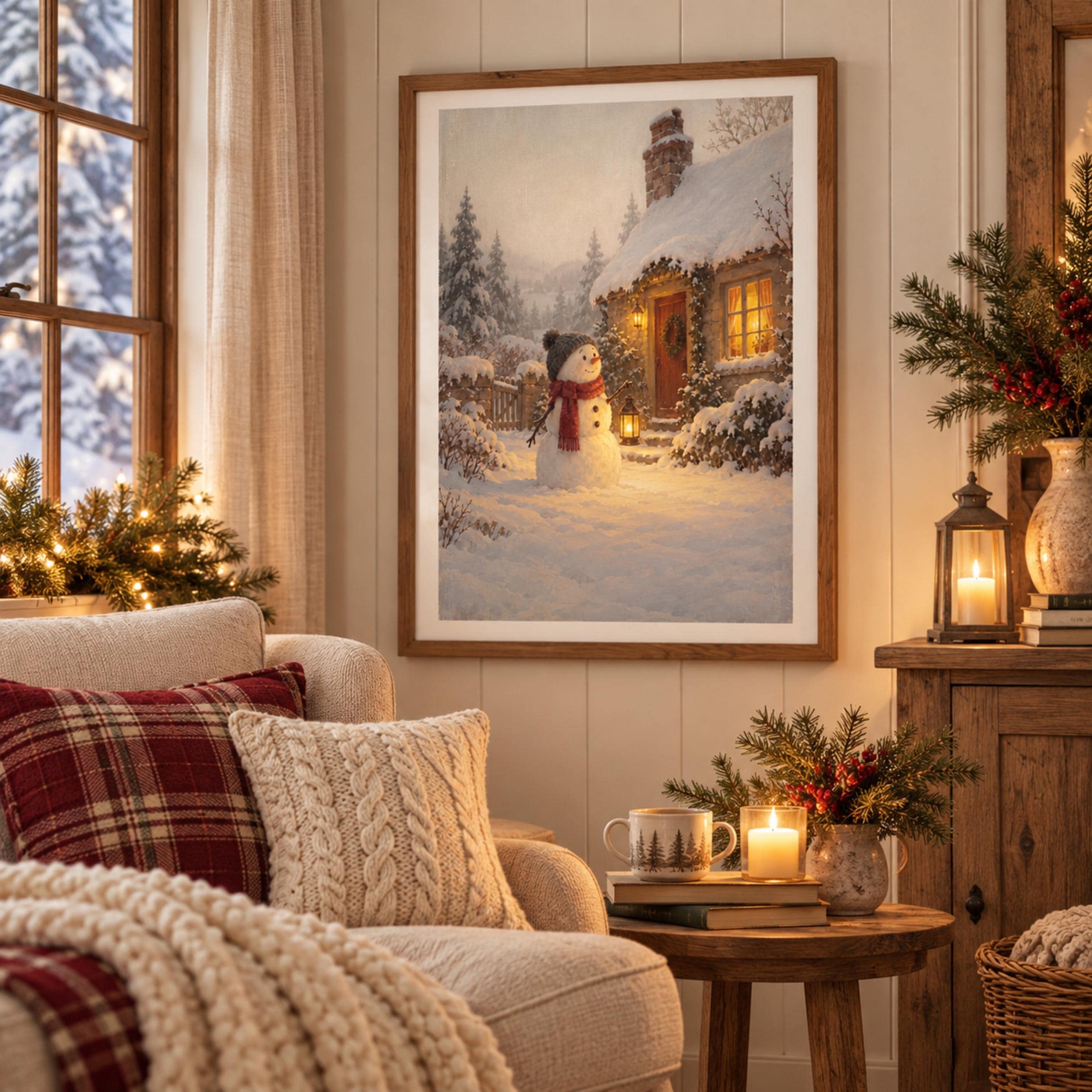 Snowman at the Cottage Door — image 5