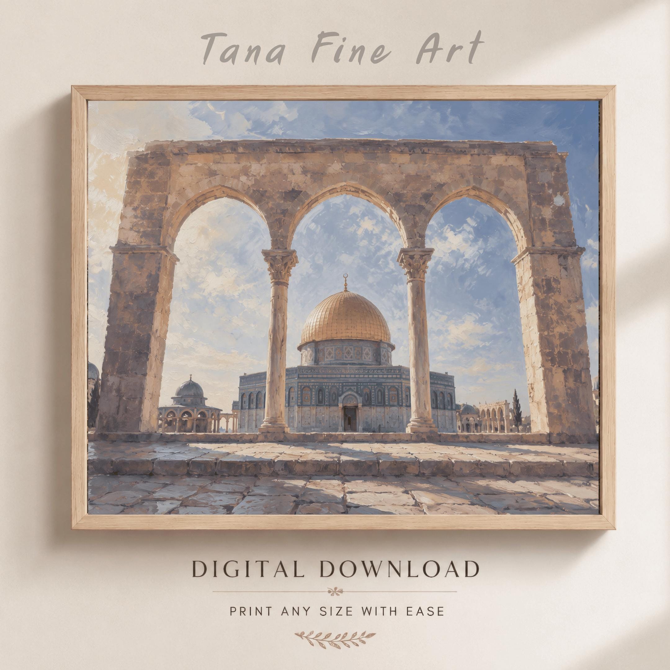 Vintage Dome of the Rock Jerusalem Islamic Wall Art, Islamic Architecture, Digital Download Print Decor — image 6