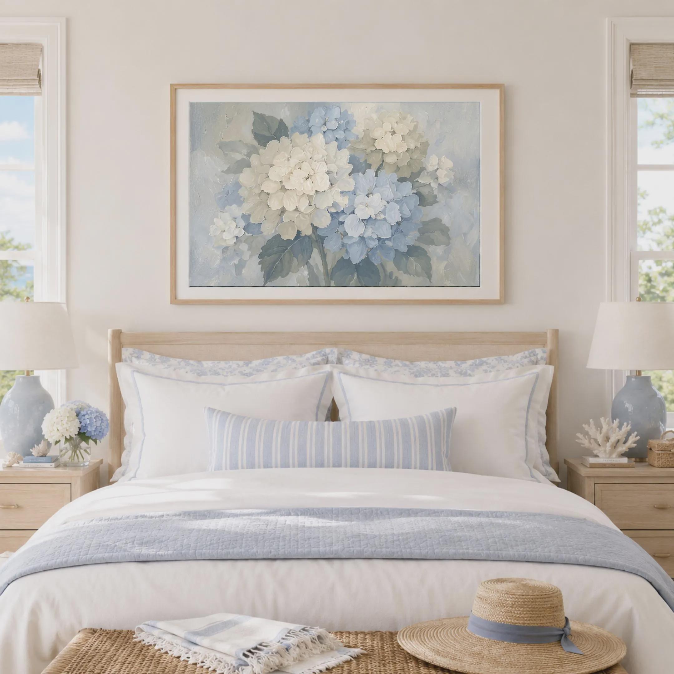 Vintage Hydrangea Gallery Wall Set of 9, Coastal Cottage Gallery Decor Prints (Digital Download) — image 9