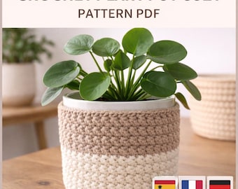 Patrón de funda para maceta de crochet (PDF) / Apto para principiantes