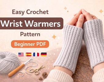 Easy Crochet Wrist Warmers Pattern Beginner PDF