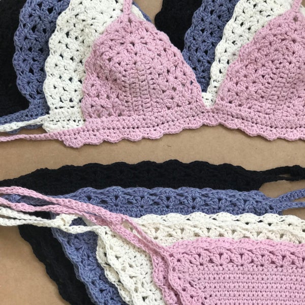 Bikini Häkelanleitung - Crochet Lace Bralette Set - Dessous - Brasilianisch - Boho - Festival tragen - HÄKELMUSTER - BH - Nur Englisch