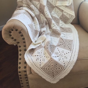 Crochet Blanket Pattern Arielle's Square Easy Granny Square Pattern Throw Afghan by Deborah O'Leary Patterns English Only image 1