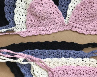 Crochet Bikini Pattern - Crochet Lace Bralette Set - Lingerie - Brazilian Bottoms - Boho -  Festival wear - CROCHET PATTERN - Crochet Bra
