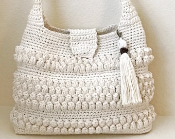 Crochet Bag with Tassel Pattern - Easy Crochet Purse  - Crochet Handbag - Crochet Tote - CROCHET PATTERN-Crochet Patterns by Deborah O'Leary
