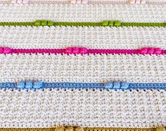 Sweet Pea Crochet Baby Blanket Pattern – Easy Stitch with Bobbles (PDF Pattern)