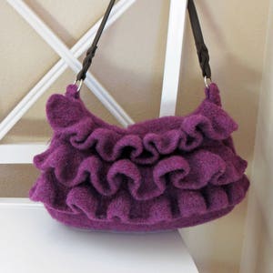 Knit Boho Ruffle Bag Pattern Felted Purse Knitting Pattern Knitting Patterns by Deborah O'Leay English Only image 2