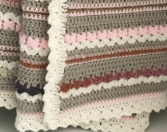 Crochet Baby Blanket Pattern - Aspen Blanket - Woodland Baby - Easy Pattern by Deborah O'Leary Patterns - English Only