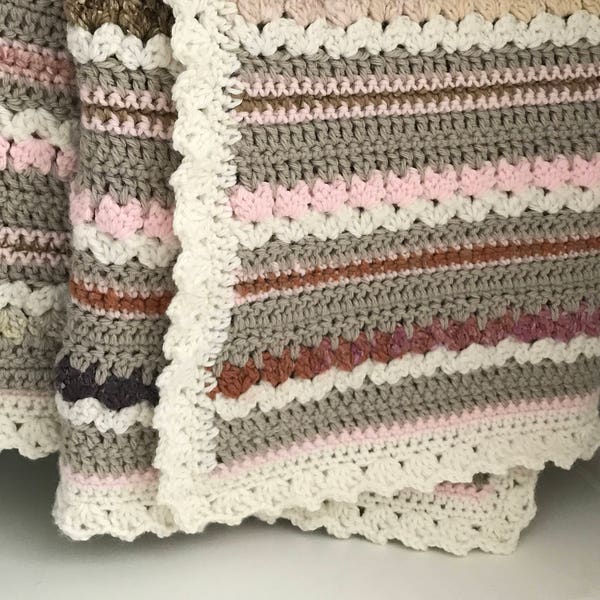 Crochet Baby Blanket Pattern - Aspen Blanket - Woodland Baby - Easy Pattern by Deborah O'Leary Patterns - English Only
