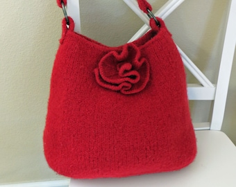Knit Bag Pattern, Felted Purse Pattern, Knit Purse, Knitting Pattern, Mia Rose - Deborah O'Leary Patterns