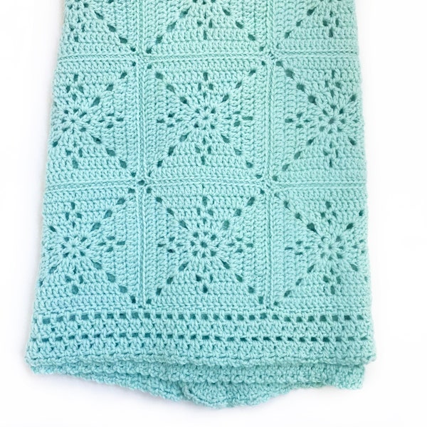 Crochet Baby Blanket Pattern - Arielle's Square - Easy Granny Square - Pattern by Deborah O'Leary Patterns - English Only