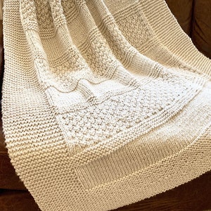 Knit Throw and Baby Blanket Pattern - Brighten Blanket - Easy Pattern - by Deborah O&#39;Leary Patterns - English Only