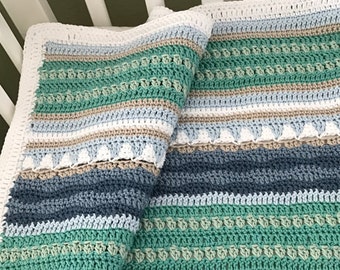 Crochet Baby Blanket Pattern - Sailboats Baby Blanket Pattern - Easy Crochet Patterns by Deborah O'Leary