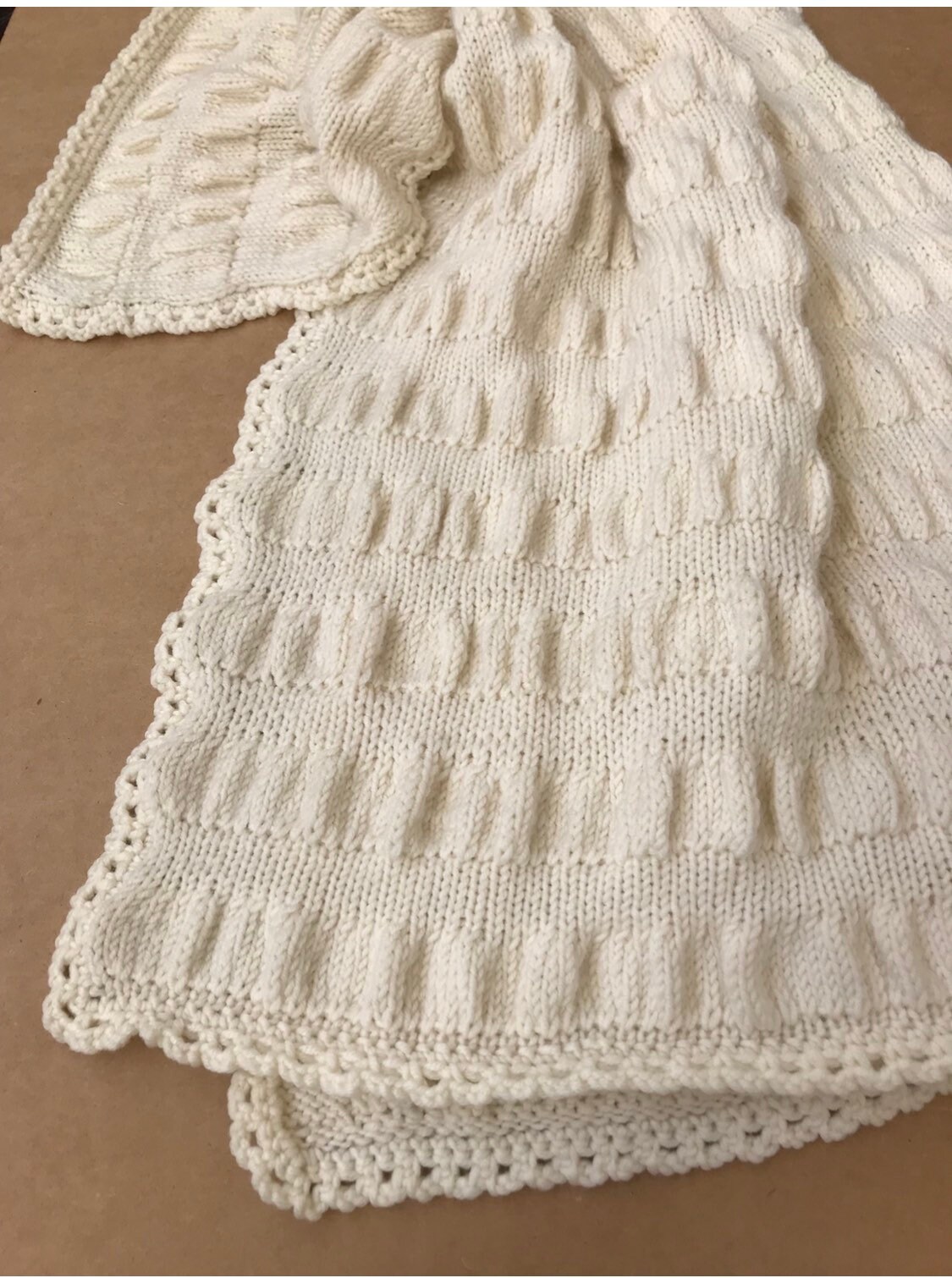Knit Baby Blanket Pattern Ruffle Baby Blanket Easy - Etsy