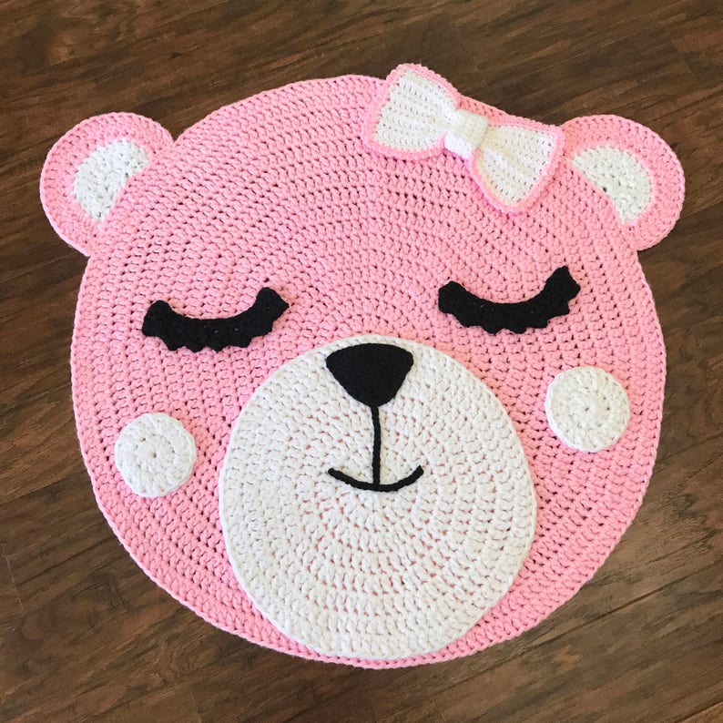 Crochet Rug PATTERN Crochet Bear Rug Nursery Rug Pattern Little Bears Nursery Rugs by Deborah O'Leary Patterns English Only image 4