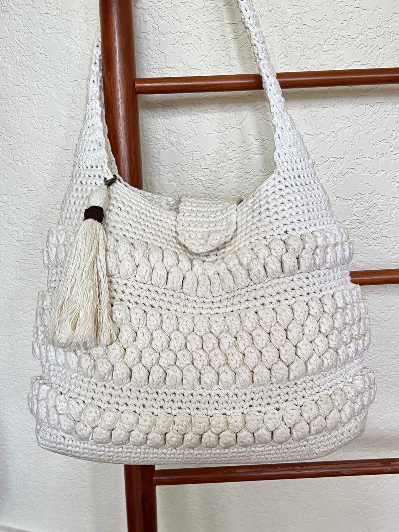 Crochet Purse with Tassel Pattern Easy Crochet Bag Handbag Tote CROCHET PATTERN Crochet Patterns by Deborah O'Leary English Only image 1