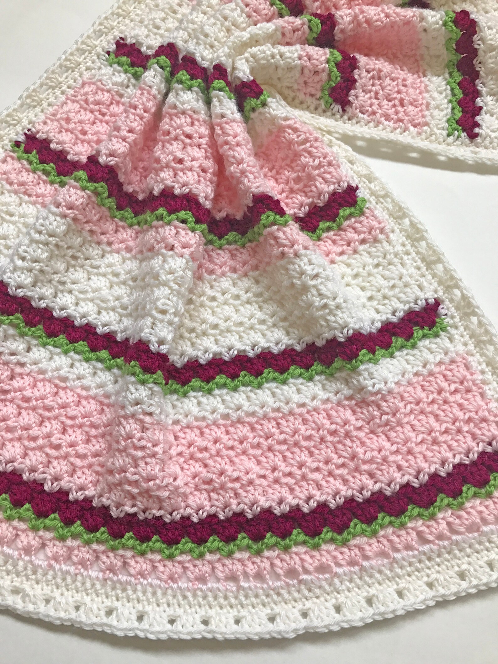 Crochet Baby Blanket Pattern Striped Baby Blanket Pattern Etsy