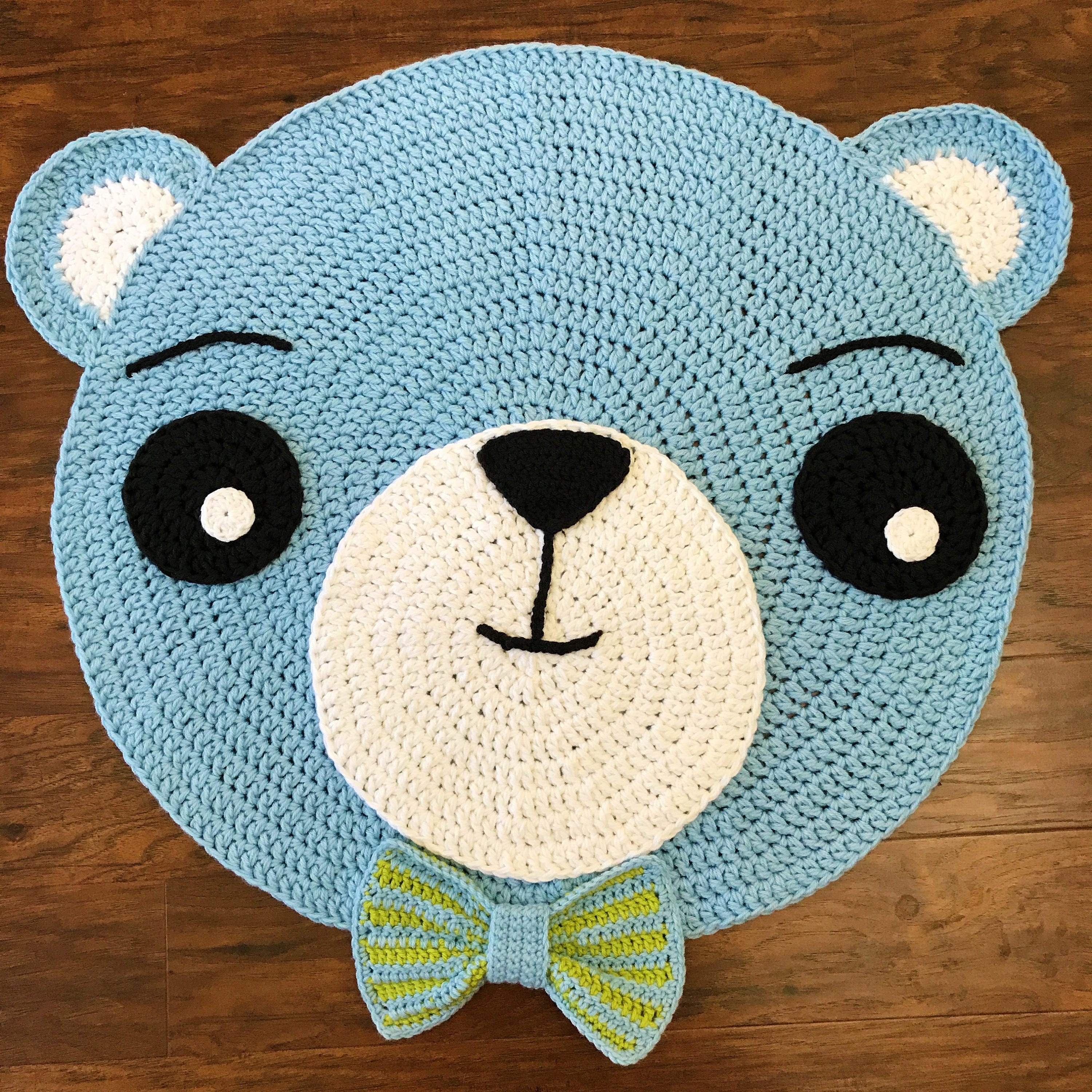 Crochet Rug Pattern Crochet Bear Rug Nursery Rug Pattern Etsy