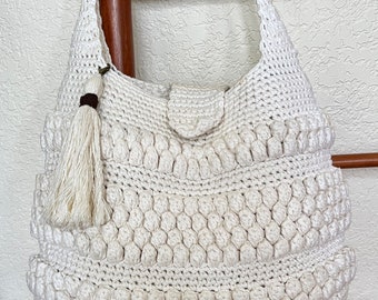 Crochet Bag with Tassel Pattern - Easy Crochet Purse  - Crochet Handbag - Crochet Tote - Crochet Patterns by Deborah O'Leary - English Only