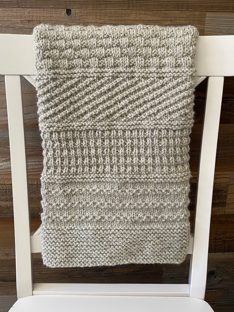 Knit Baby Blanket Pattern Clary Blanket Easy Pattern Chunky Yarn by Deborah O'Leary Patterns English Only image 4