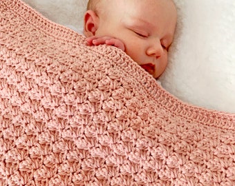 Crochet Baby Blanket Pattern - Chunky Blanket Pattern - Easy Pattern by Deborah O'Leary Patterns - English Only