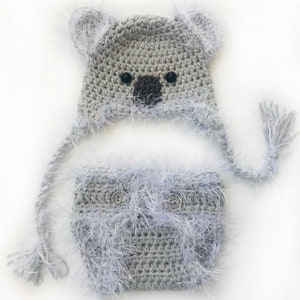 Crochet Koala Hat Pattern Crochet Diaper Cover Pattern Koala Bear Crochet Patterns by Deborah O'Leary English Only image 2