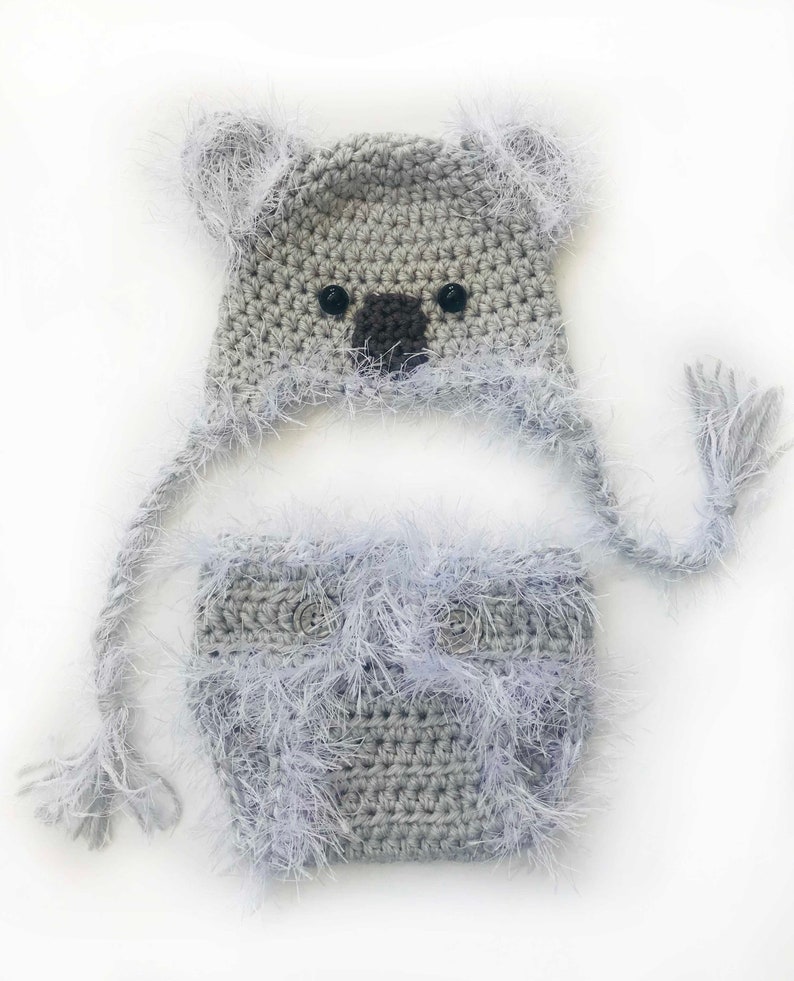 Crochet Koala Hat Pattern Crochet Diaper Cover Pattern Koala Bear Crochet Patterns by Deborah O'Leary English Only image 2